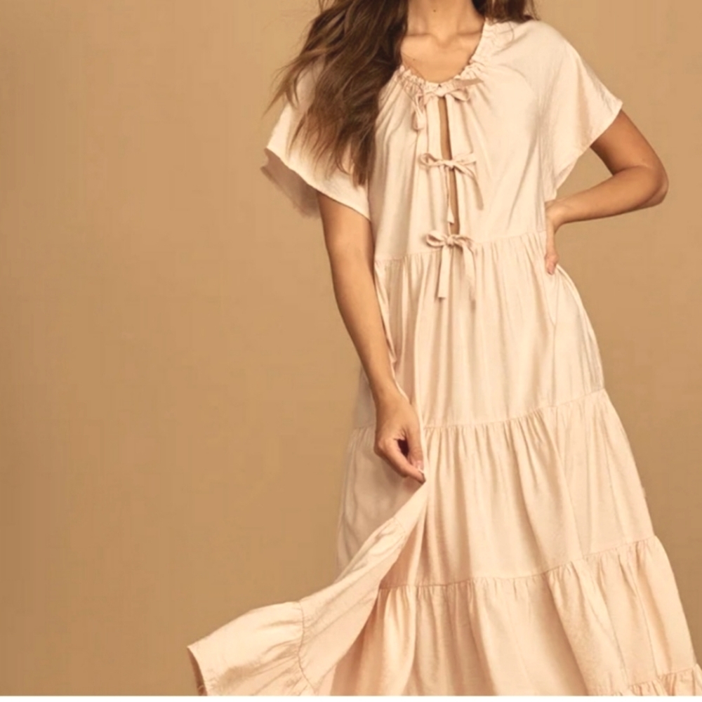 Lulu's Blush Pink Maxi Dress